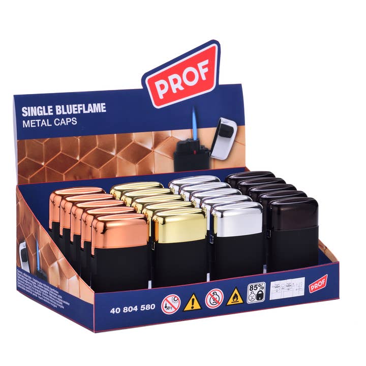 Capsule METAL CAP pack of 20 lighters for wholesale by PROF