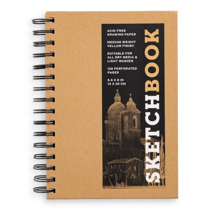 Hachette Book Group - Wholesale Sketchbook/Sketchpad - Small Sketchbook 5.5 x 8"- Spiral Hardcover (Kraft)3