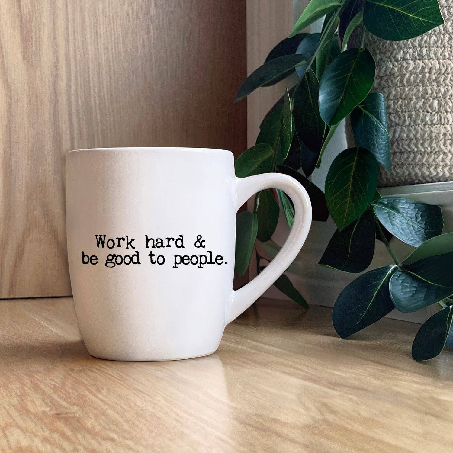 Second Nature by Hand - Wholesale Coffee Mug - Work hard & be good to people.1