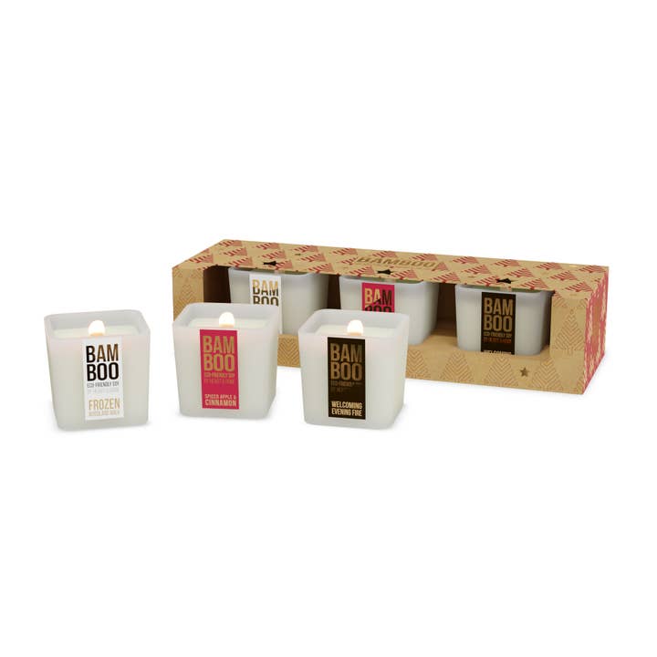 Spiced Apple + Woodland Walk + Wood Fire - Mini Candle Set for wholesale by The H&H Group