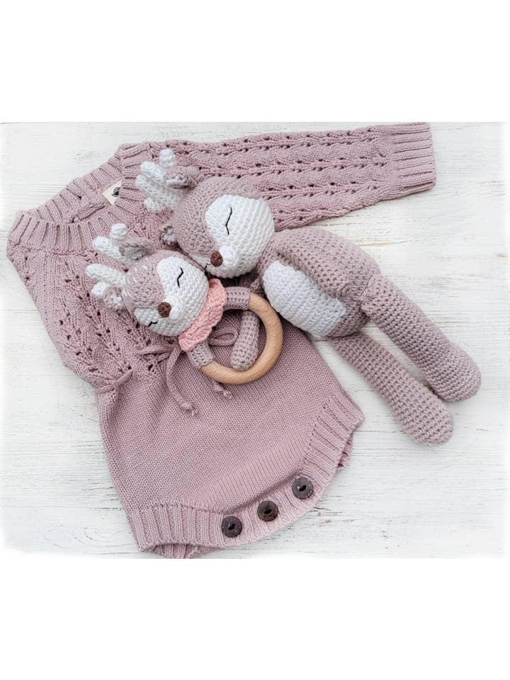 OLIVE & CRADLE - Wholesale Bodysuit (Non-Footed) - Baby - Zoya Knitted Sweater Romper