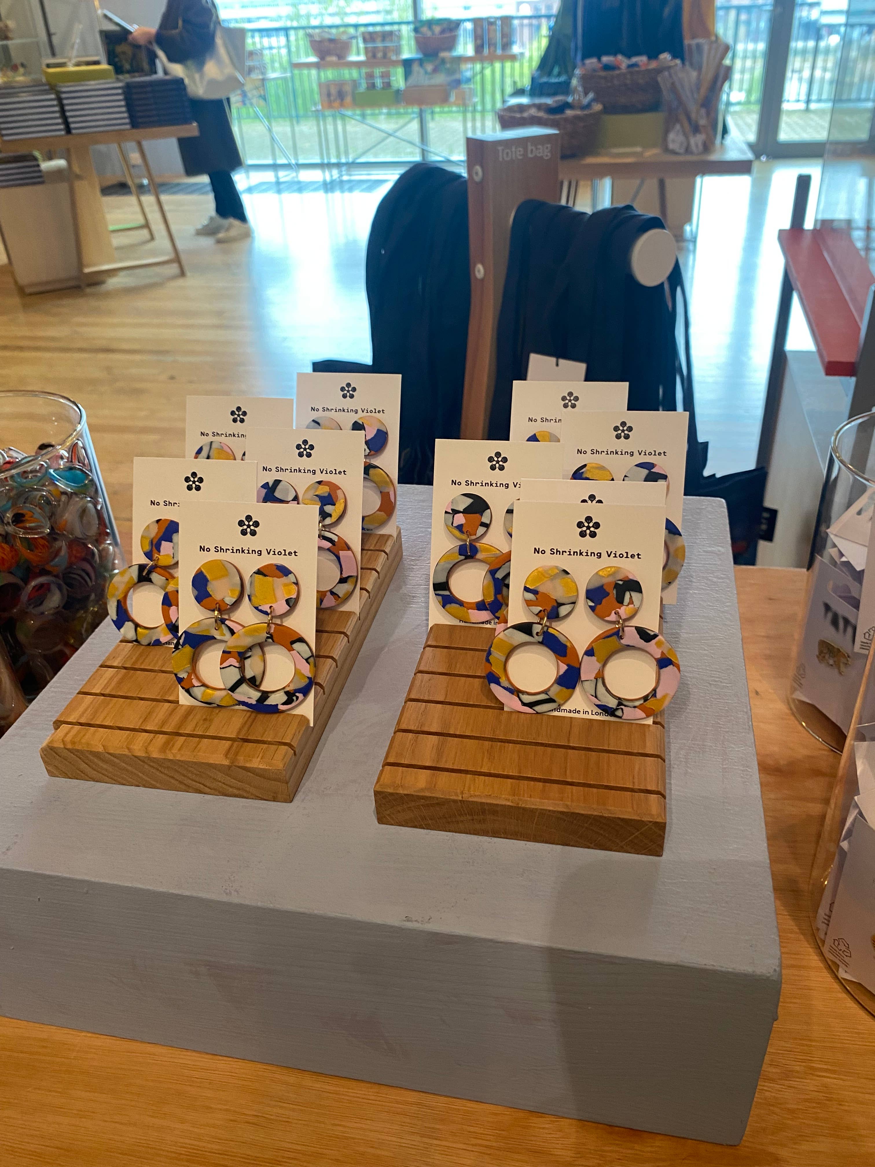 No Shrinking Violet - Wholesale Dangle Earrings - Landscape - Medium Hoop Earrings4