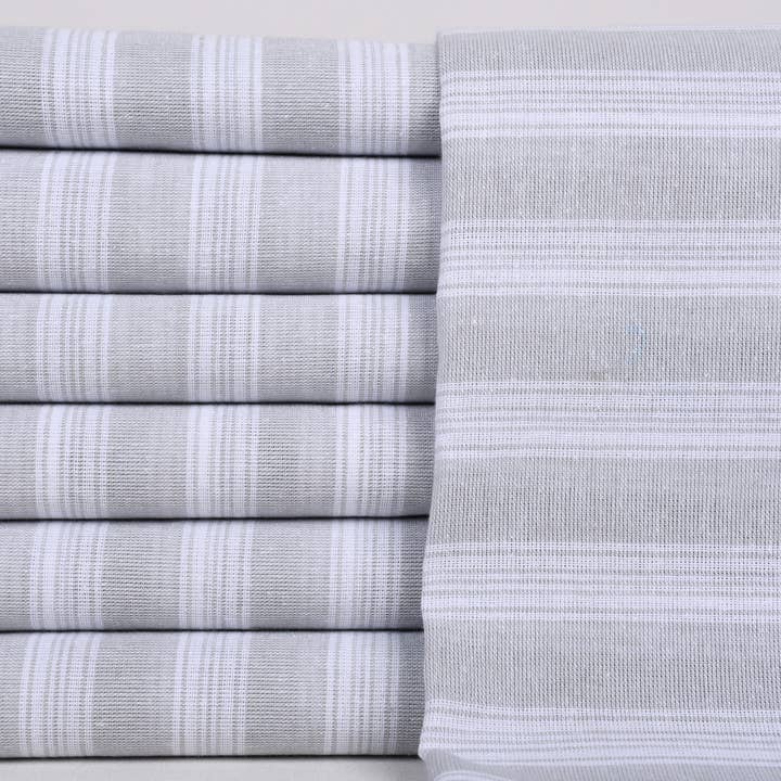 Organic Turkish Towels - Wholesale Beach Towel - Beach Towel, Light Gray Striped Towel, Pool Towel1