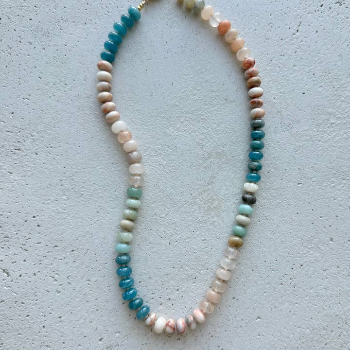 Coral Drift Beaded Gemstone Necklace for wholesale by Hello Heather