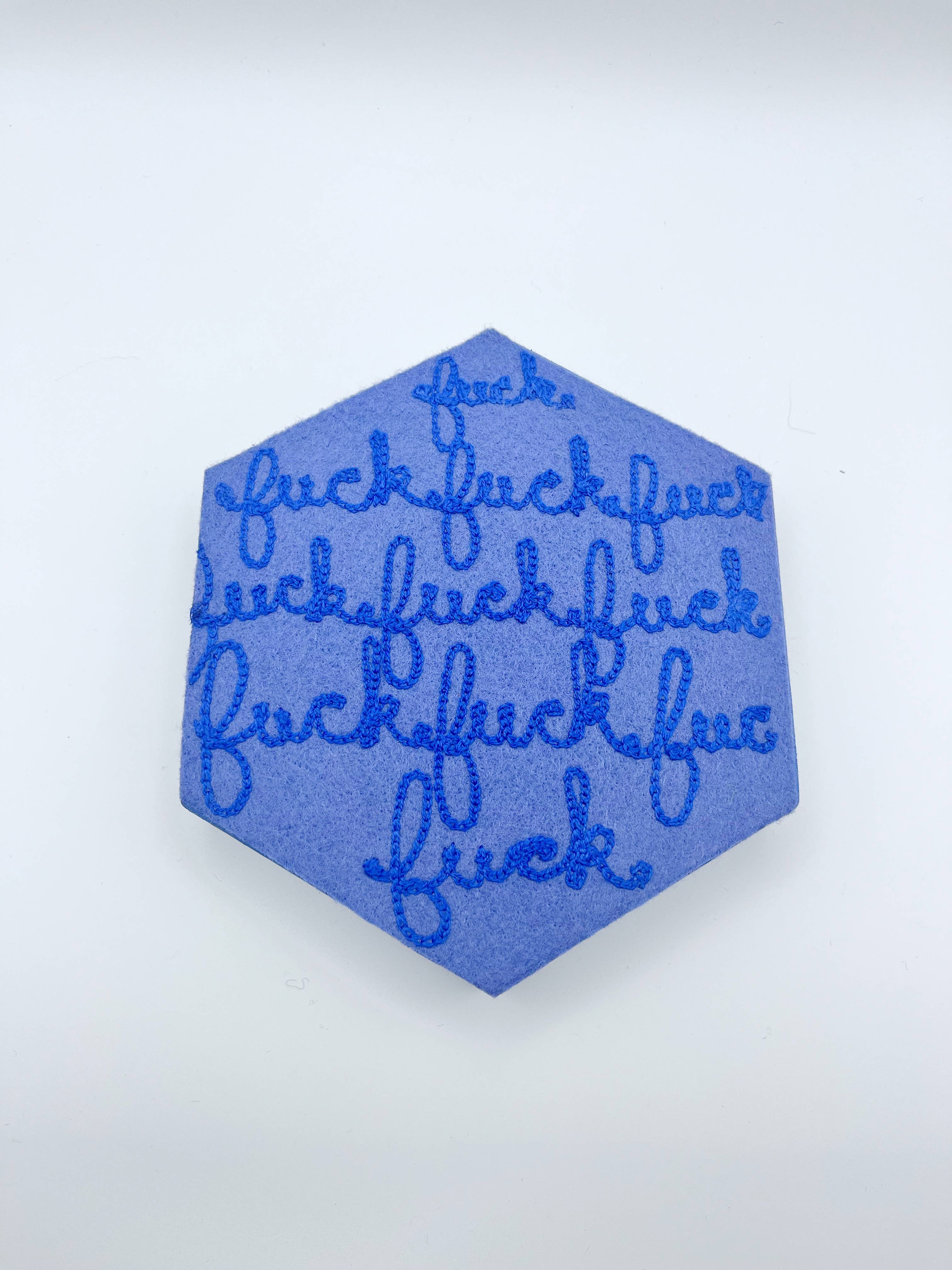 Cat Babbie - Wholesale Wall Accent - Fuck, Fuck, Repeat Hexagon Fiber Art