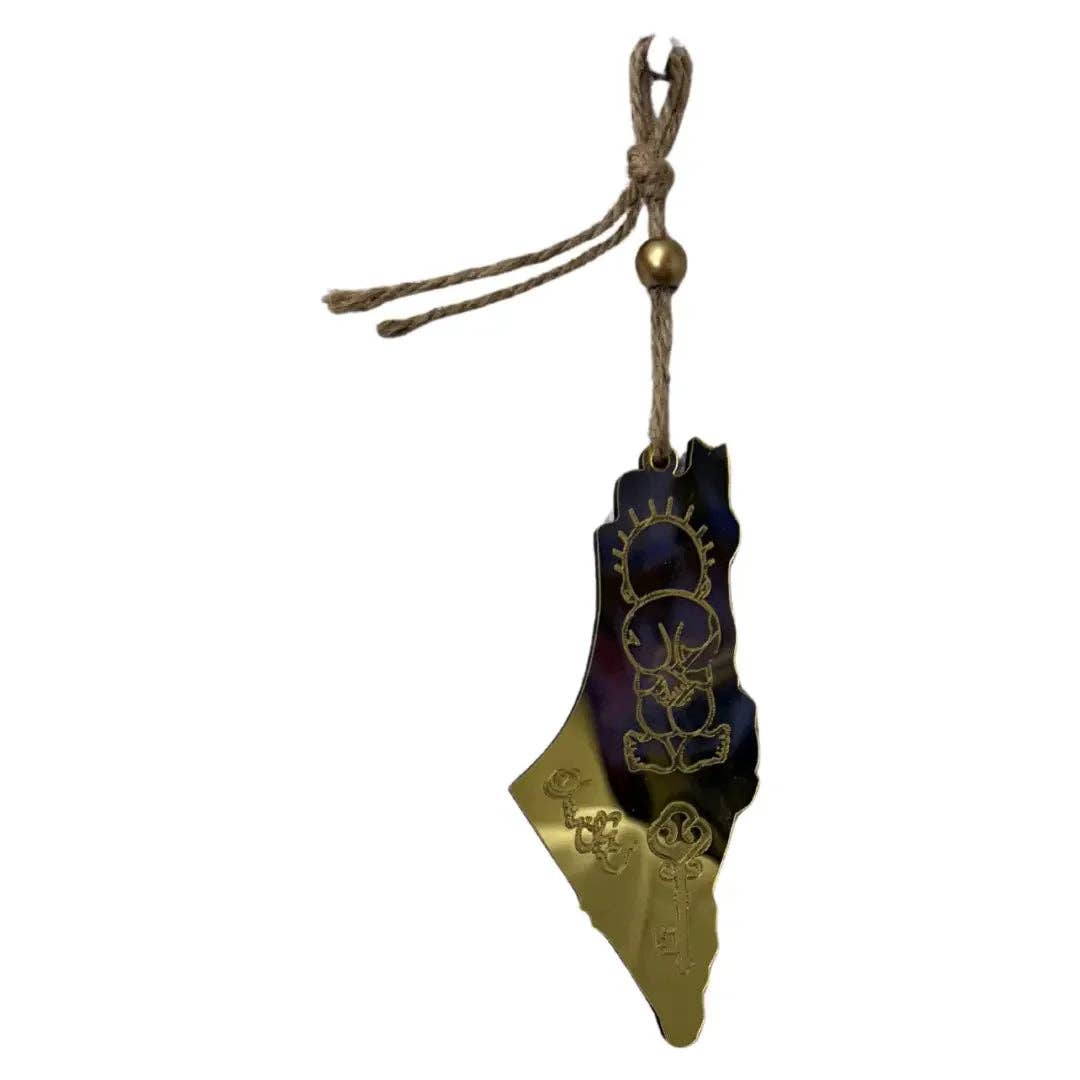 Palestinian Elegance – Großhandel Rückspiegeldeko – Unisex – Autozubehör - 3 goldene & 3 silberne palästinensische Designs3