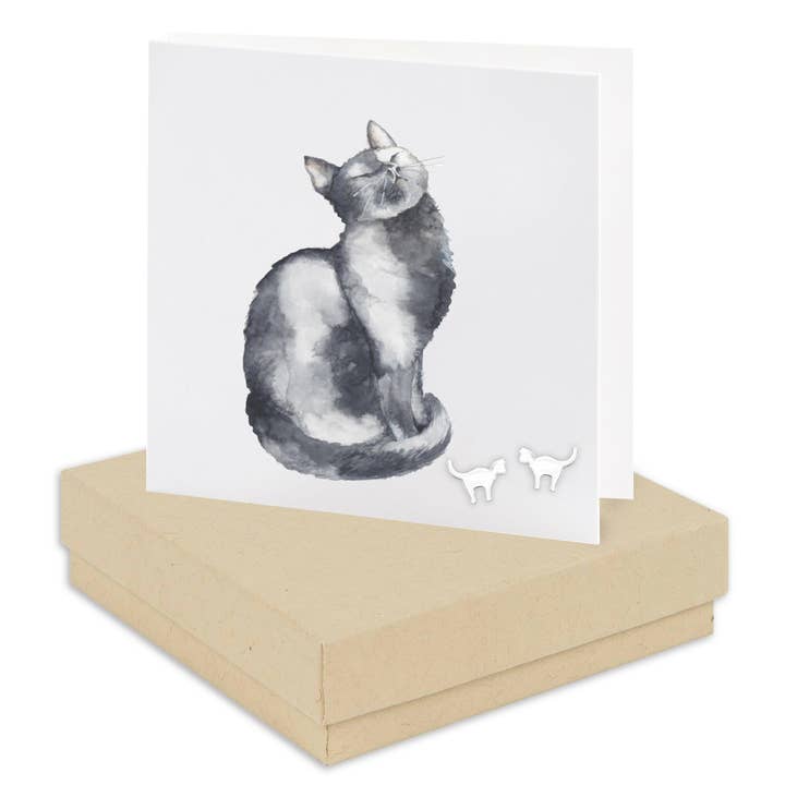 Pendientes de Gato de Plata de Ley – Elegante Caja de Regalo de Tachuelas de Plata para Ella para venta al por mayor de Crumble & Core