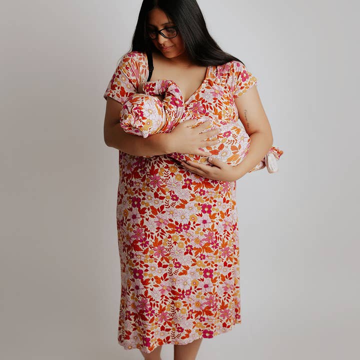 Three Little Tots - Wholesale Babygown - Baby - Wild Child Floral Hawaiian Knotted Gown4