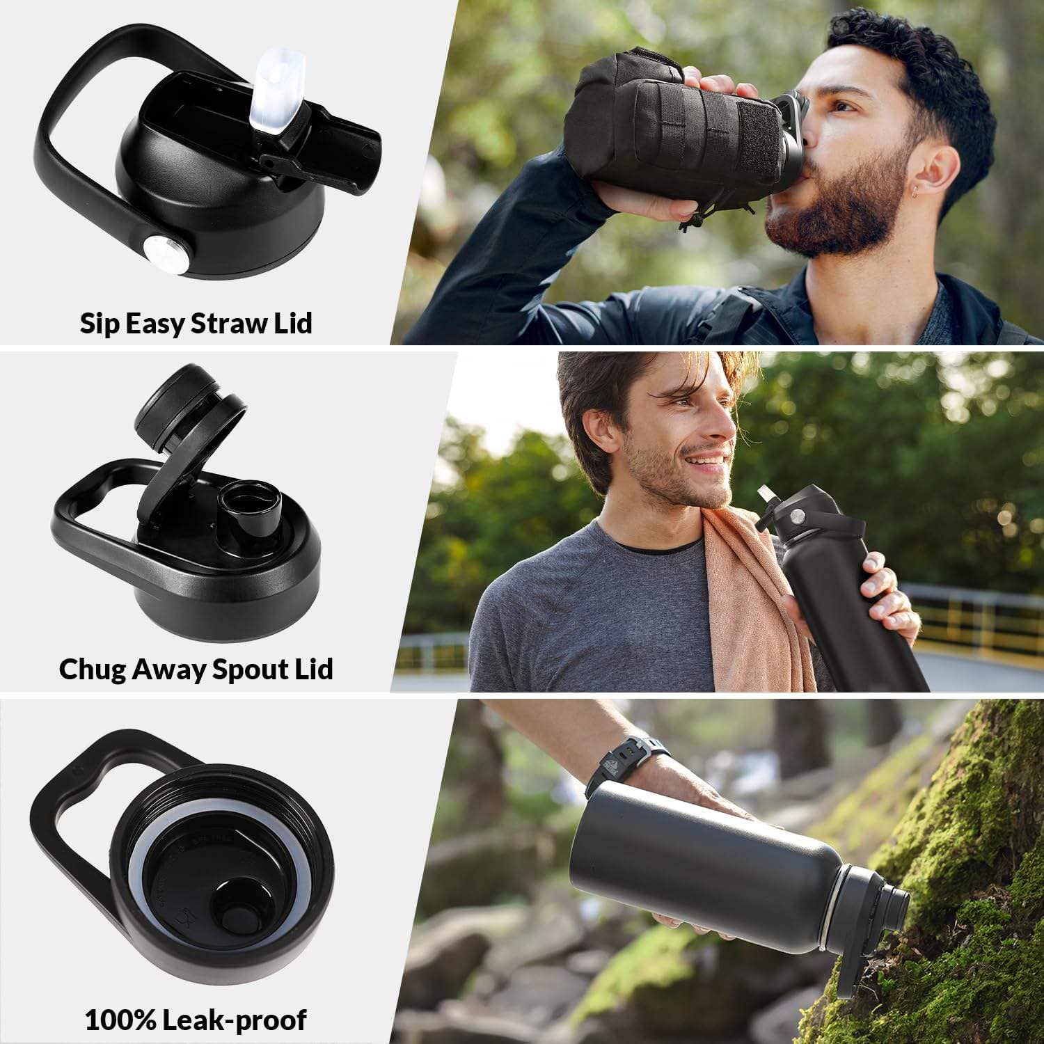 Antarctica Outdoors - Wholesale Water Bottle - Votagoo 64Oz Half Gallon Stainless Steel Insulated Tactical Water Bottle with Metal Military Water Bottle Tactical Carrier Bag5