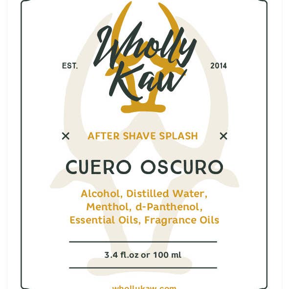 Cuero Oscuro After Shave Splash for wholesale by WhollyKaw