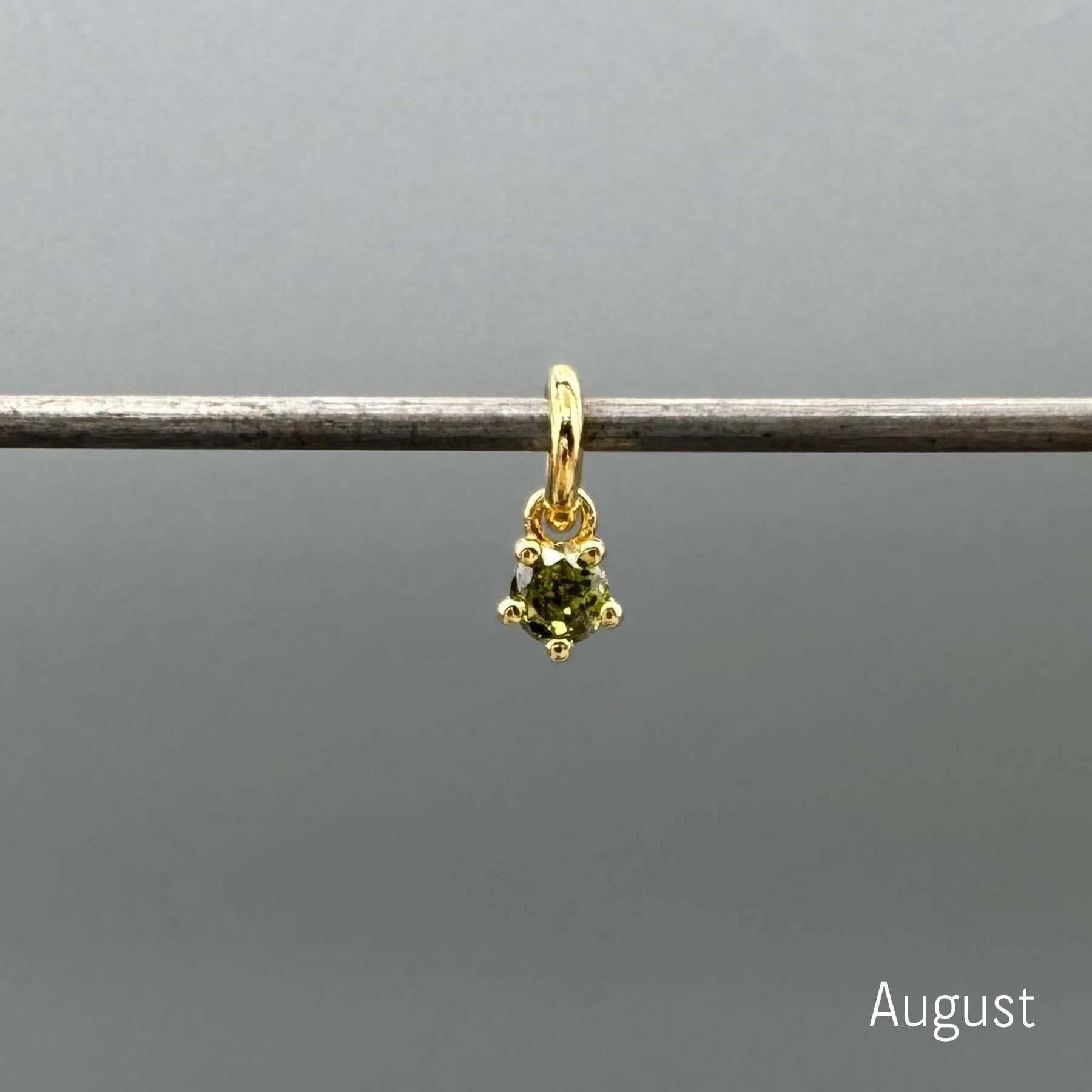 Something Silver - Vente Breloques/médailles personnalisées - Charms Mini Ronds en Or avec Pierre de Naissance7