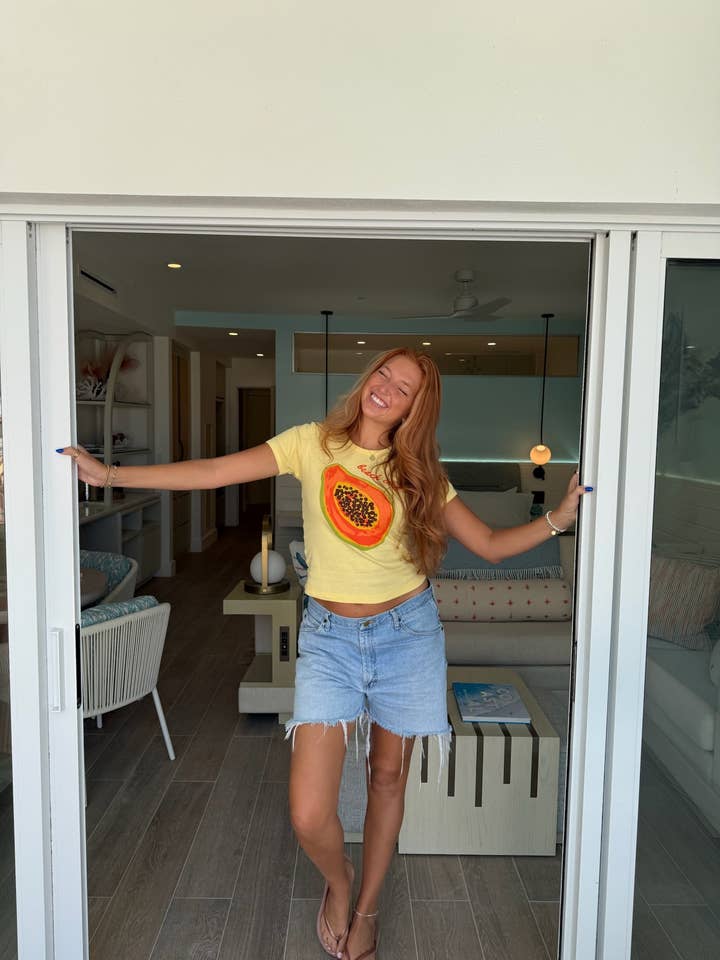 The Papaya Baby Tee for wholesale by The Beach Club