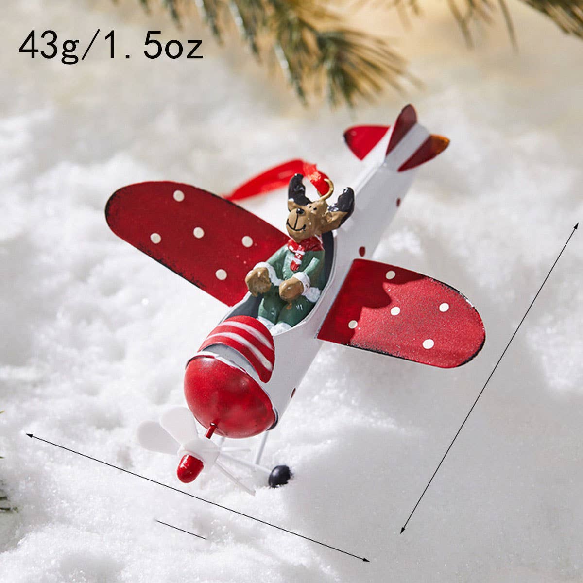 NINEXIS - Wholesale Ornament - CWMM10418_CHRISTMAS METAL ORNAMENTS AIRPLANE SNOWMAN REINDEE1