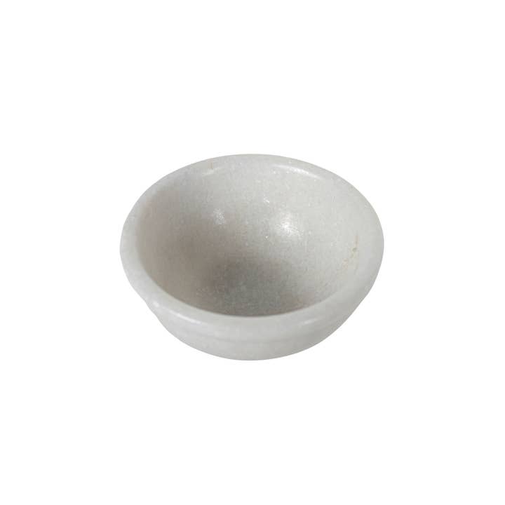Foreside Home & Garden - Wholesale Condiment/Dip Bowl - Fleur 3 Inch White Marble Serving Bowl