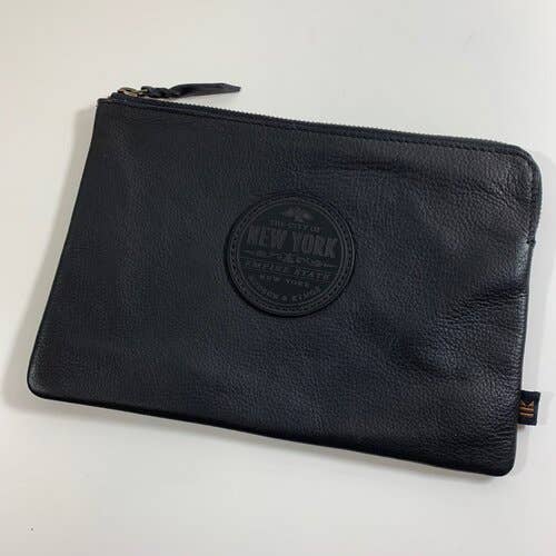 Vintage NYC Embleem leren tas voor wholesale door Hudson and Kings