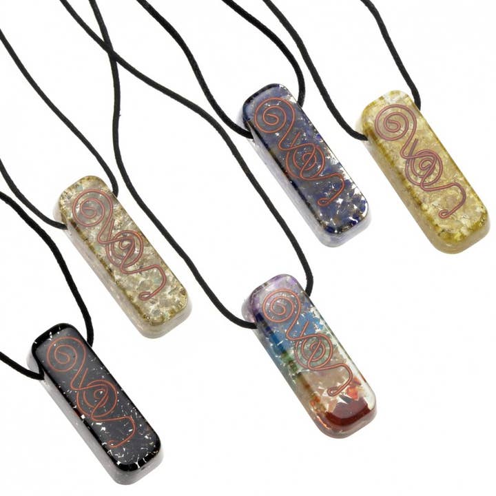 Ciondolo rettangolare in orgonite senza montatura metallica per la vendita all'ingrosso da parte di UniArt