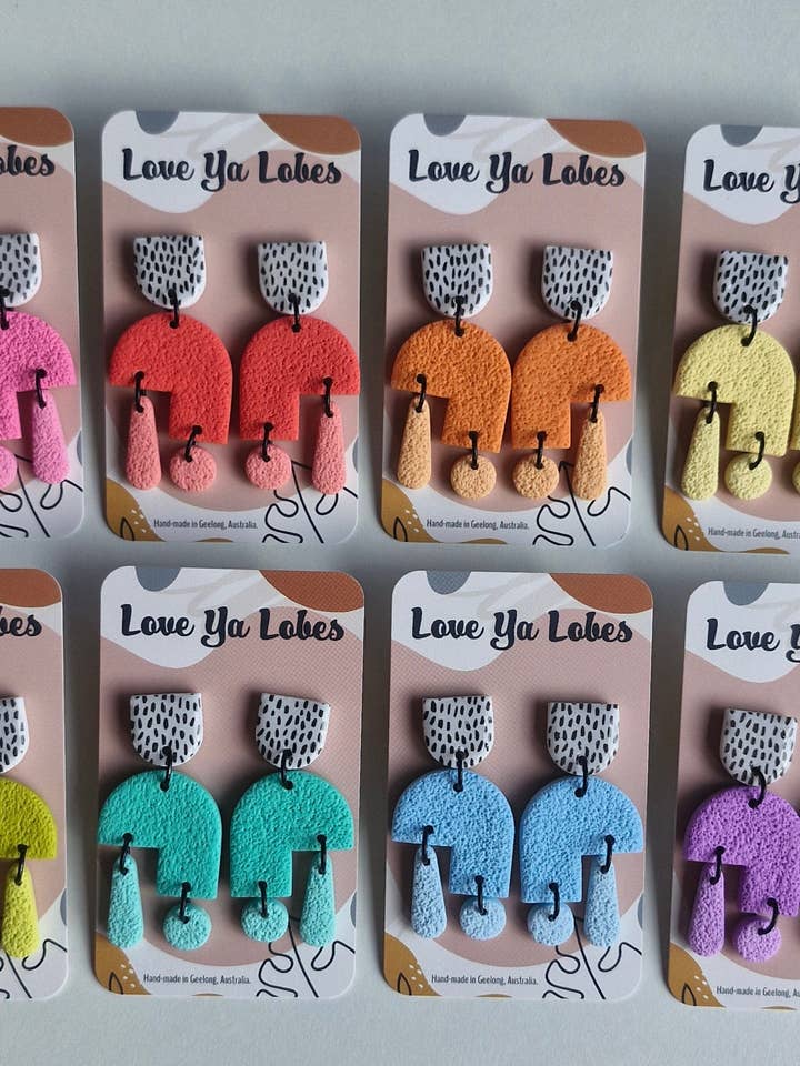 Jade Statement Dangles- Summer Gelato for wholesale by Love Ya Lobes