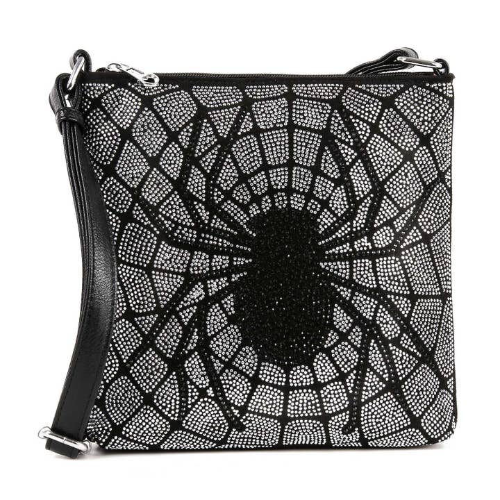 Black Spectacular Spider Design Crossbody Sling for wholesale on Faire