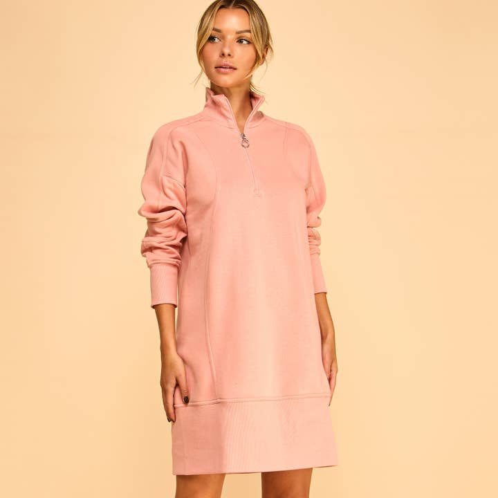 FREEZIA - Vente Robe – femme - SWEAT-SHIRT ZIPPÉ EN TISSU ÉPONGE FRANÇAIS, ROBES DÉCONTRACTÉES-FZ0010-D112