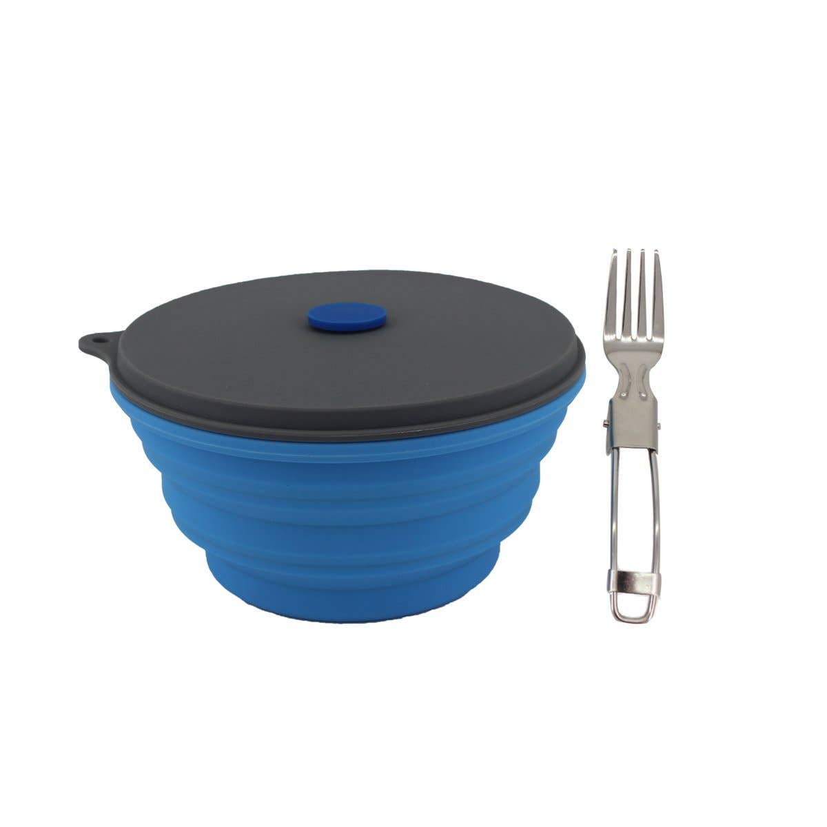 Mr. Peanut's – wholesale Bowl – Mr. Peanut's 30oz Collapsible Silicone Camping Bowl with Lid & Foldable Fork9