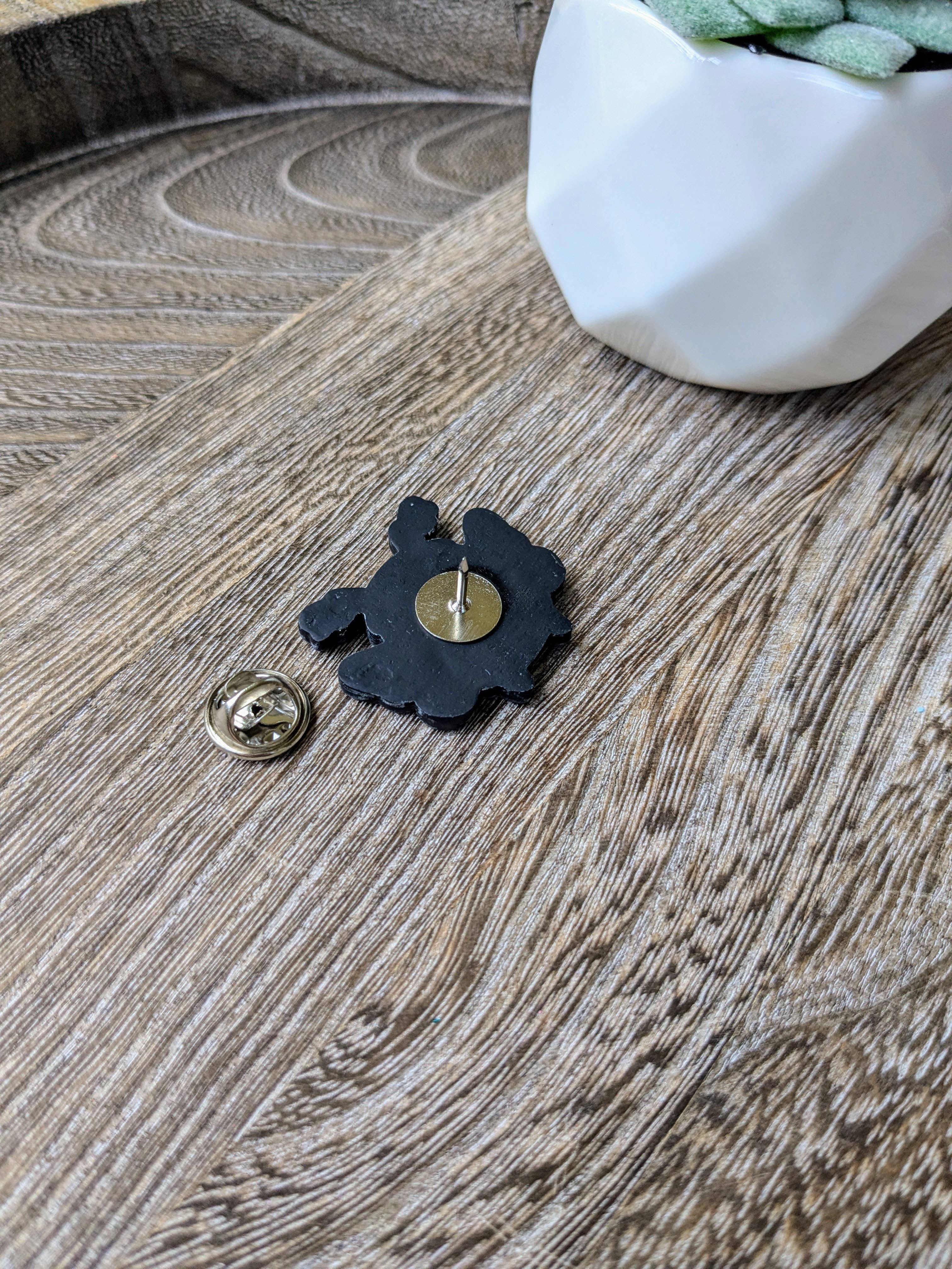 Stag and Branch - Wholesale Lapel Pin/Button - Moth Man Polymer Clay Pin4