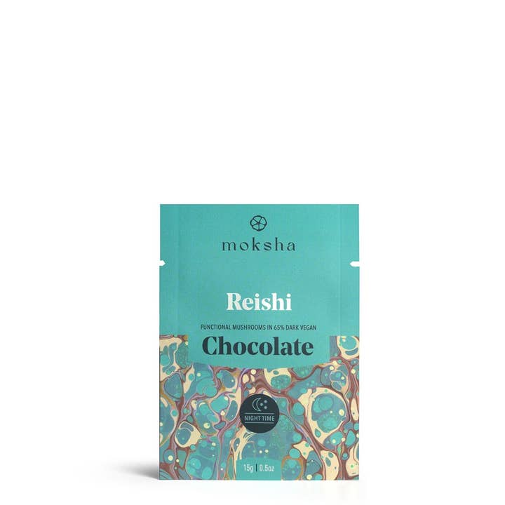Moksha Nighttime Reishi Chocolate for wholesale by Moksha Chocolate
