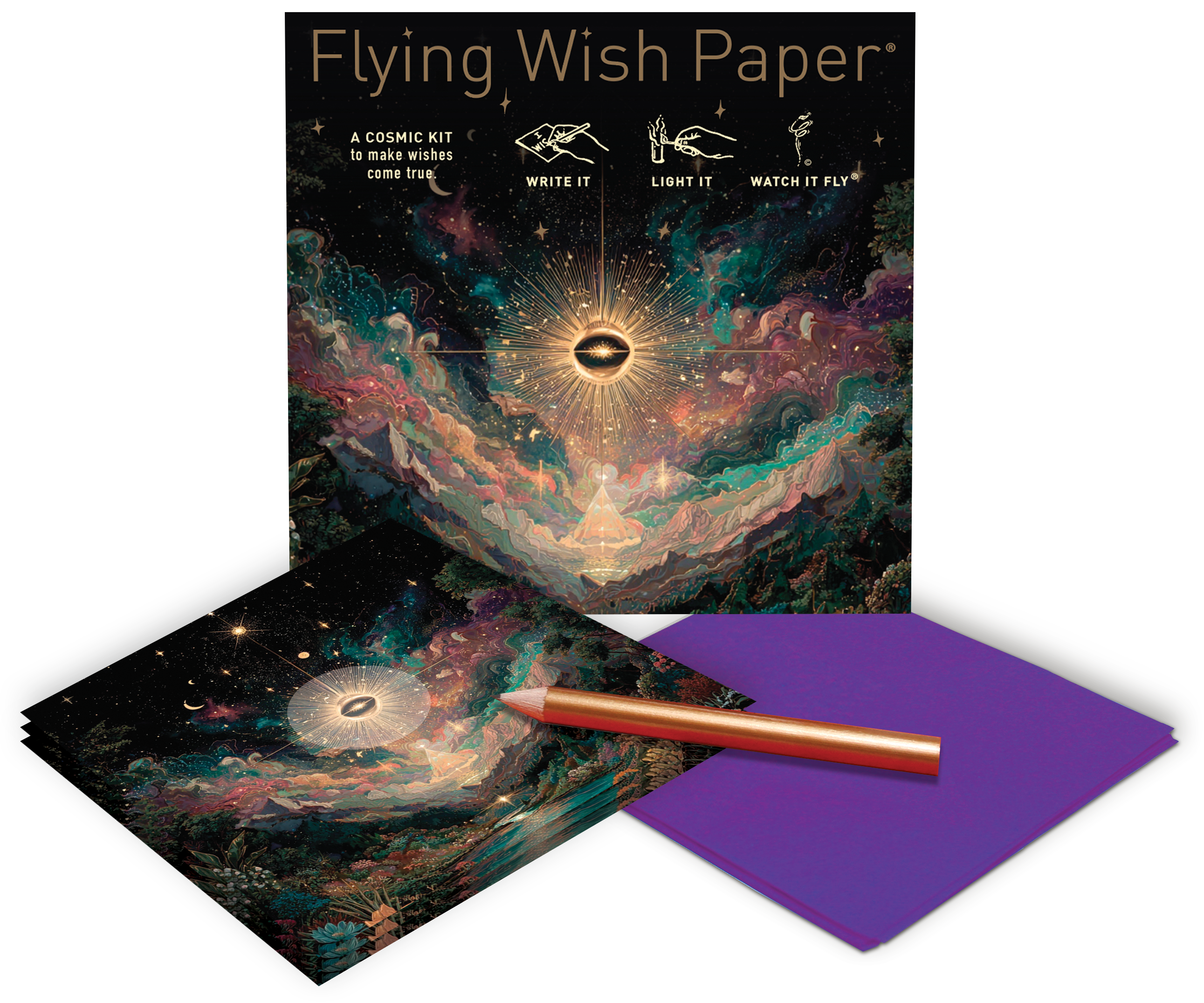 FLYING WISH PAPER ® - Wholesale Meditation Supplies - CELESTIAL — Flying Wish Paper® Standard Mini WISHING KIT™3