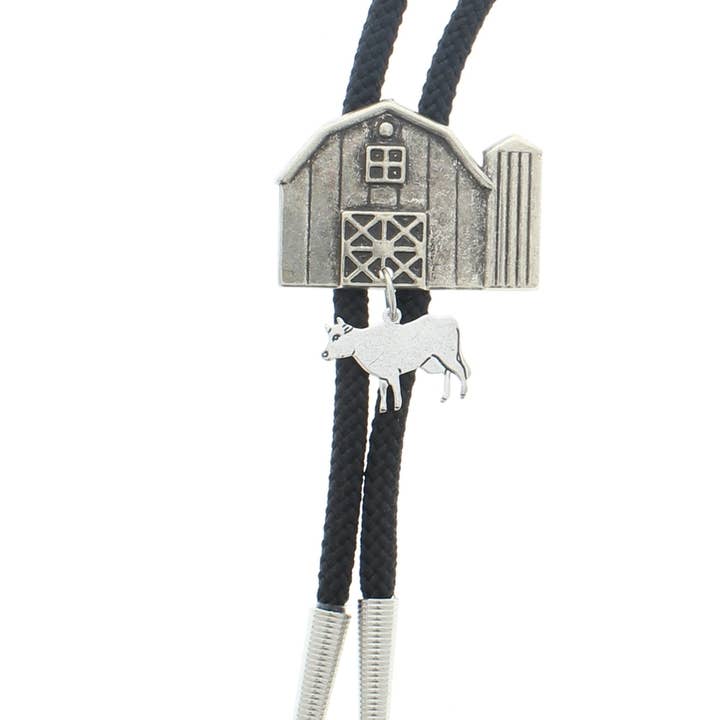 Farmhouse Bolo, schwarze Kordel mit silbernen Spitzen für den Großhandel von HHH Designs