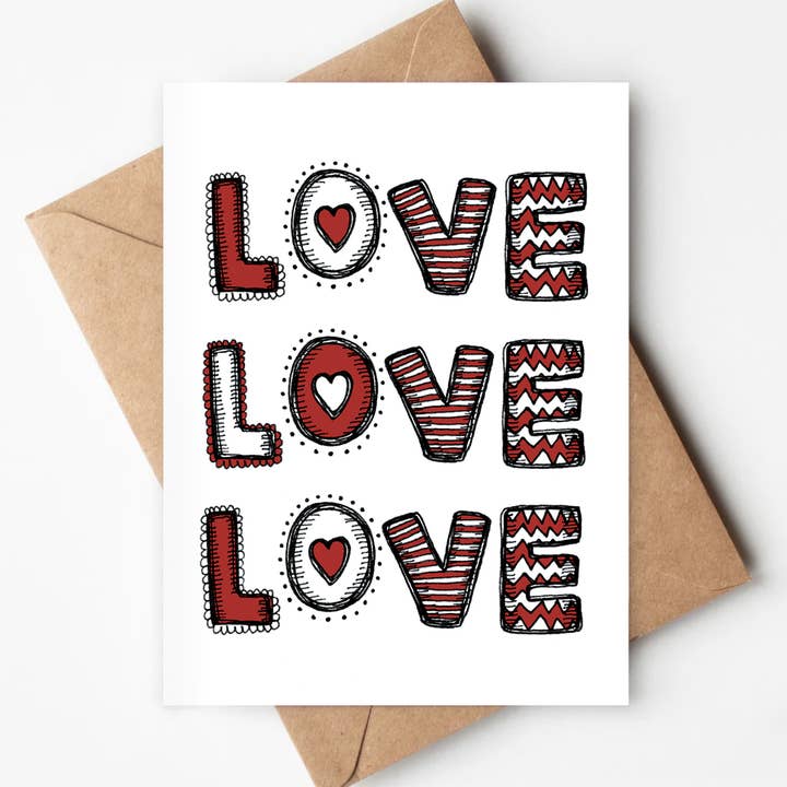 Love Eco-friendly Card - Wedding, Anniversary, Valentines for wholesale by Jenna's Doodles