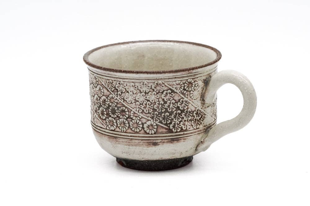 Tezumi - Wholesale Tea Set - Japanese Teacup and Saucer Set - 伊藤典哲 Itō Noriaka - Floral Kohiki Mishima Yunomi - 170ml1