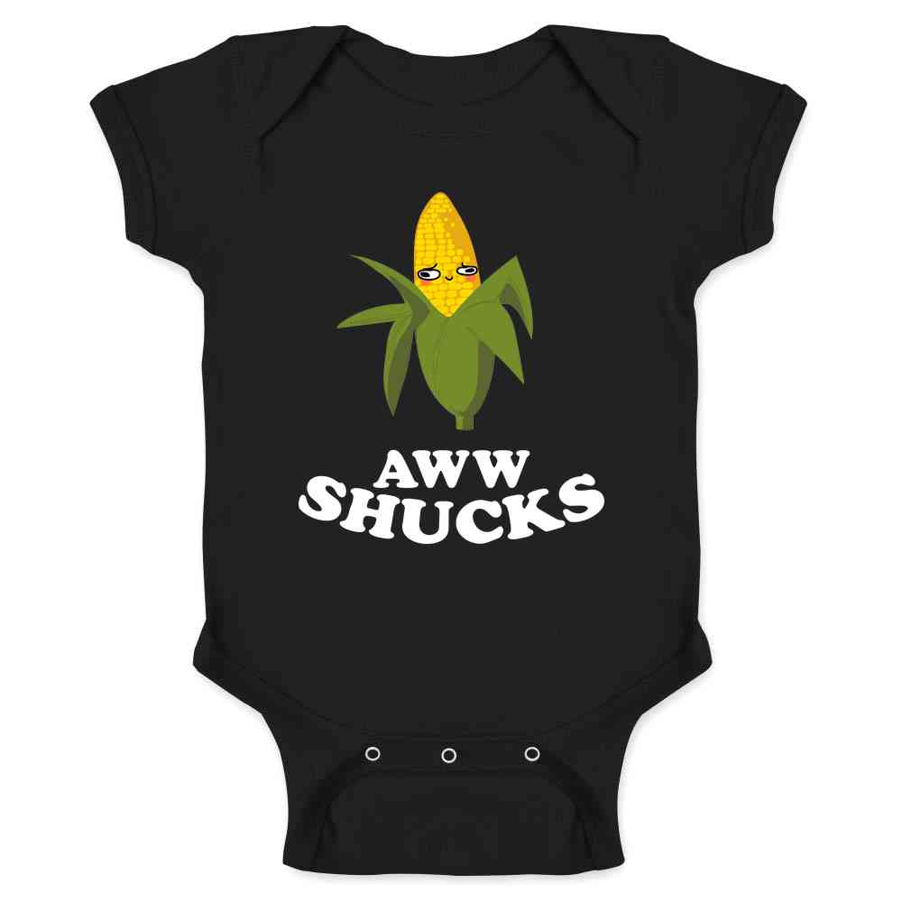 Pop Threads - Wholesale Bodysuit (Non-Footed) - Baby - Aww Shucks Ear of Corn Cute Funny Baby Bodysuit3