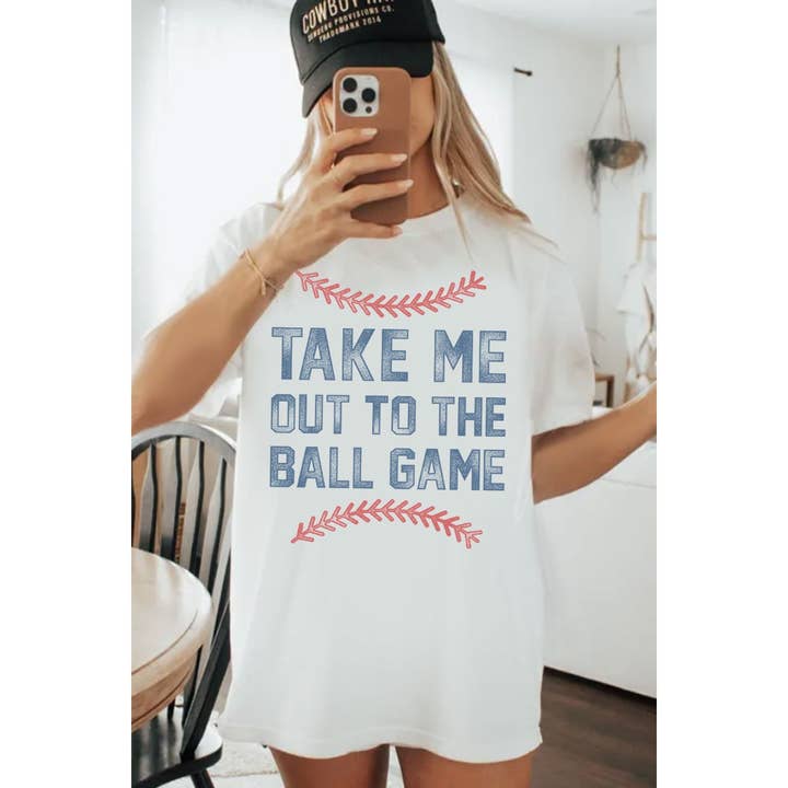 EMMÈNE-MOI AU MATCH DE BASEBALL T-SHIRT GRAPHIQUE MINÉRAL SURDIMENSIONNÉ pour la vente par HRTandLUV