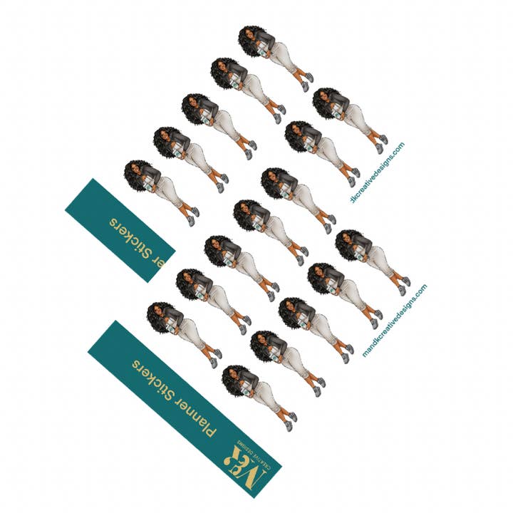 Pegatinas Planificador Mujer Negra Vol.5 para venta al por mayor de M&K Creative Designs