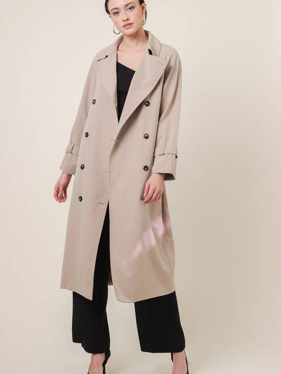 Peyton Trench Coat for wholesale by Line & Dot