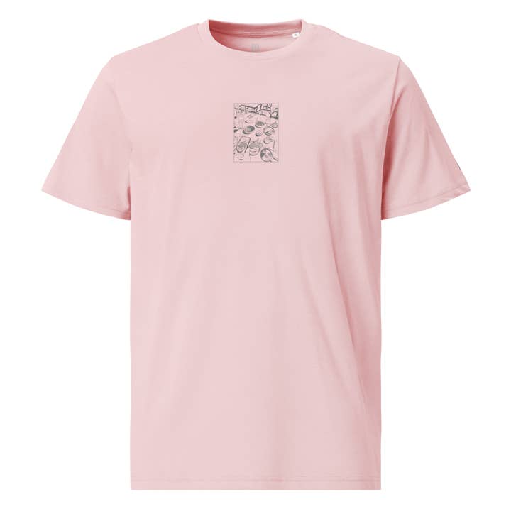 T-shirt unisexe Karleth Dinner - Imprimé rose sur le devant pour la vente par Bønita Clothing