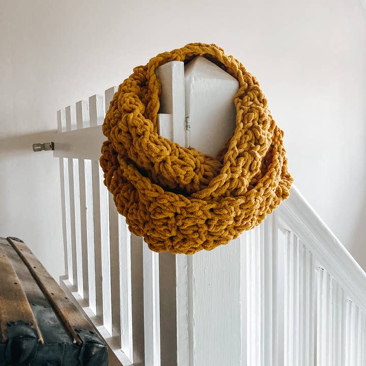 Cobblestone Infinity Scarf for wholesale by The Hook Up Crochet Co.
