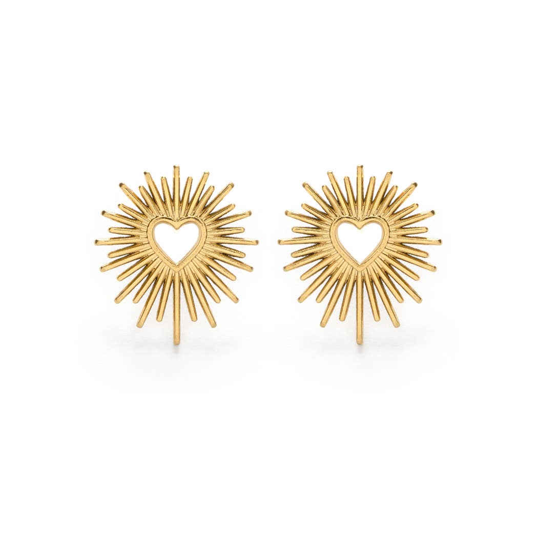 Mind's Eye Design - Vendita all'ingrosso Orecchini a bottone - Orecchini a perno con cuore aperto