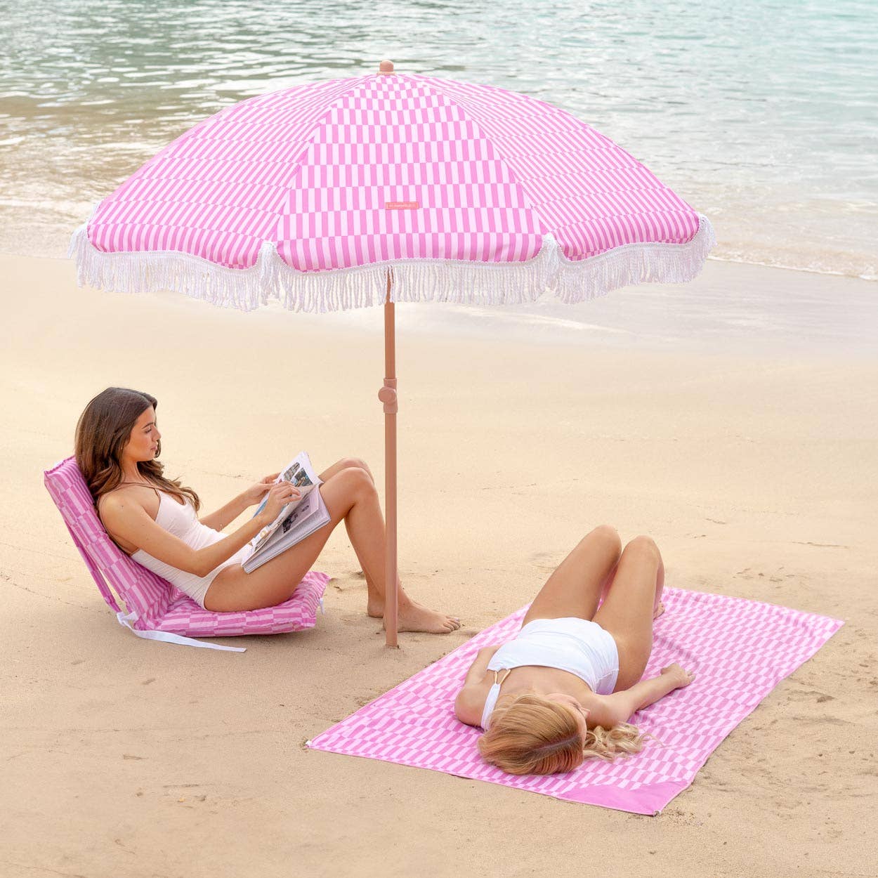 Flamingueo - Wholesale Strandparasol - Roze gestreepte parasol9