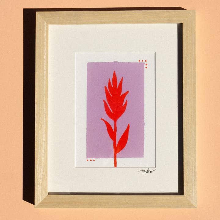 Mel K. Olrich Art - Wholesale Art Print - Colorblock Indian Paintbrush, red & purple, western wall art2