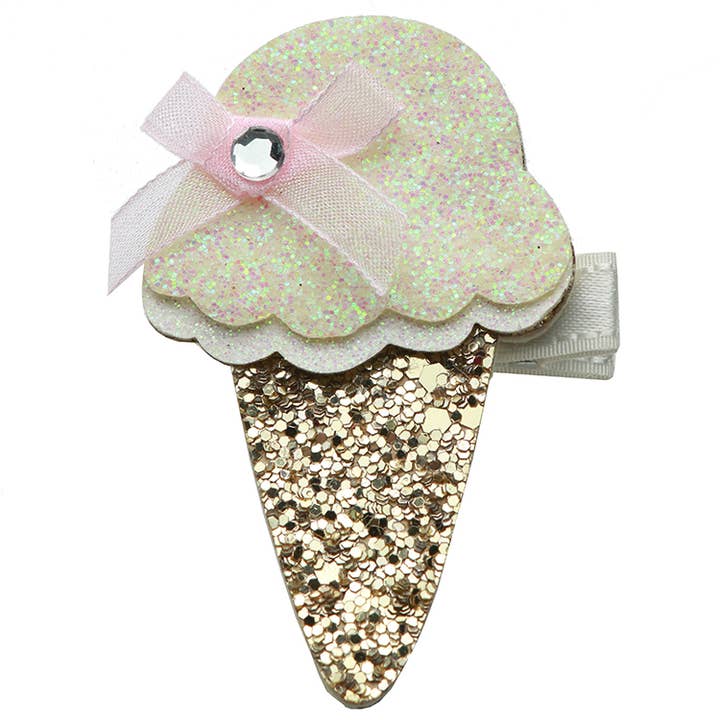 Sparkle Sisters by Couture Clips – Clips para cabelo - Criança por atacado – Glitter Fun Ice Cream Cones grampos de cabelo