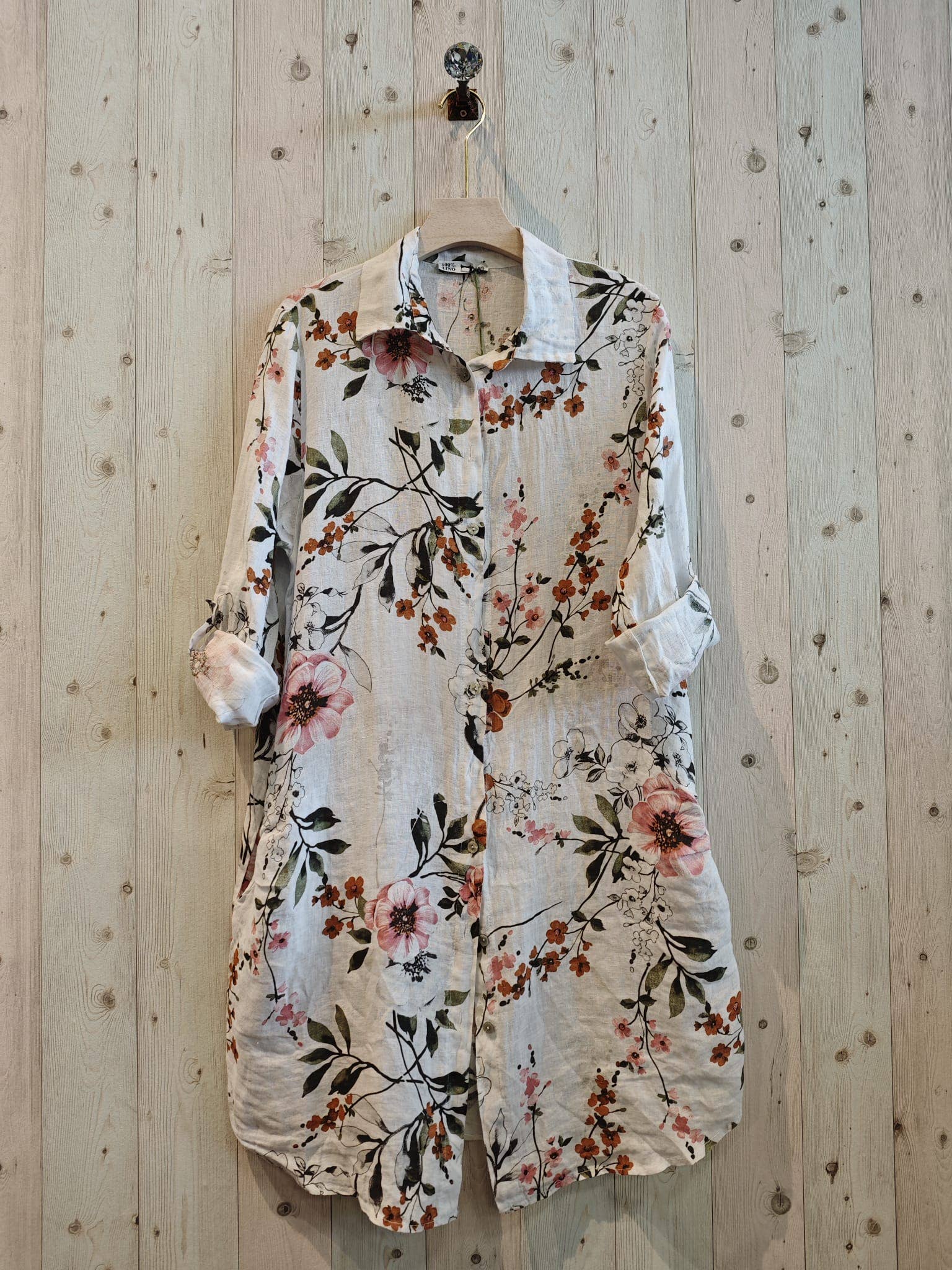 Linen & More – wholesale Klänning - Dam – REF 20272 KORT KLÄNNING MED 100% LINNETRYCK10