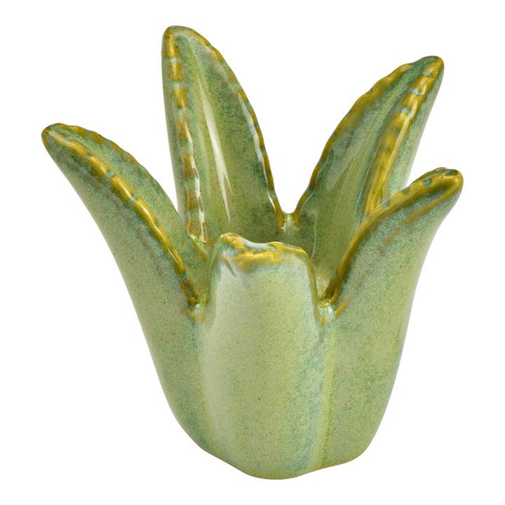 Ljusstake Växt i keramik, Grön (B/H/D) 10x8x10cm för wholesale av Wurm