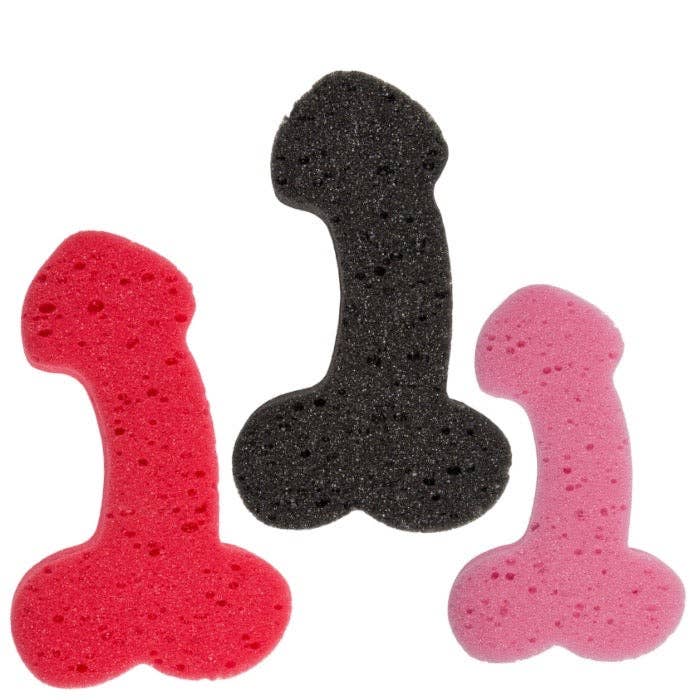 Kinky Pleasure - Wholesale Bath Pouf/Sponge - Kinky Pleasure - OB028 - Penis Bath Sponge - 3 Colors - 1 Piece