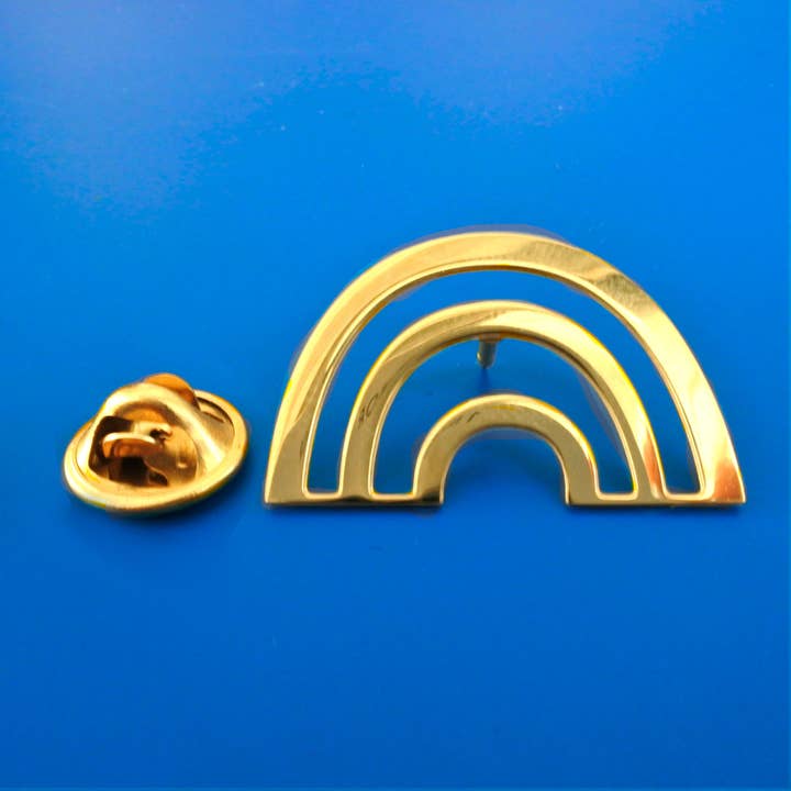 Broche dourado em formato de arco-íris por atacado de All Things We Like
