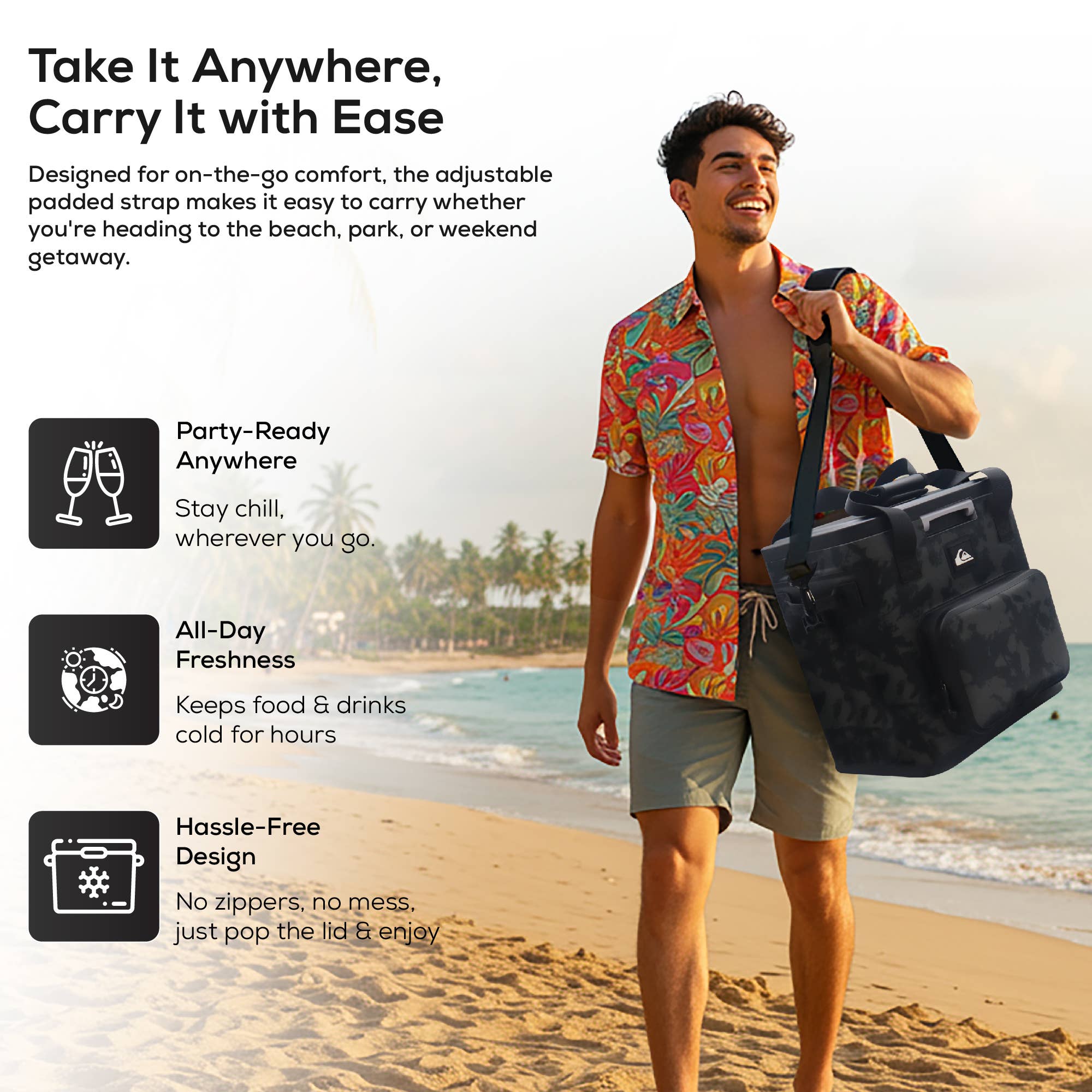 Quiksilver Hydration - Wholesale Cooler/Cooler Bag - Coastal Collection Zipperless Box Cooler 8