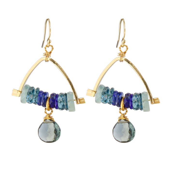 Brückenohrringe aus Lapis für den Großhandel von Catherine Page Jewelry