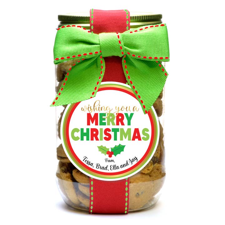 Oh, Sugar! - Wholesale Cookie - PERSONALIZED Christmas Cookie Pint Jars (Label PWMC)