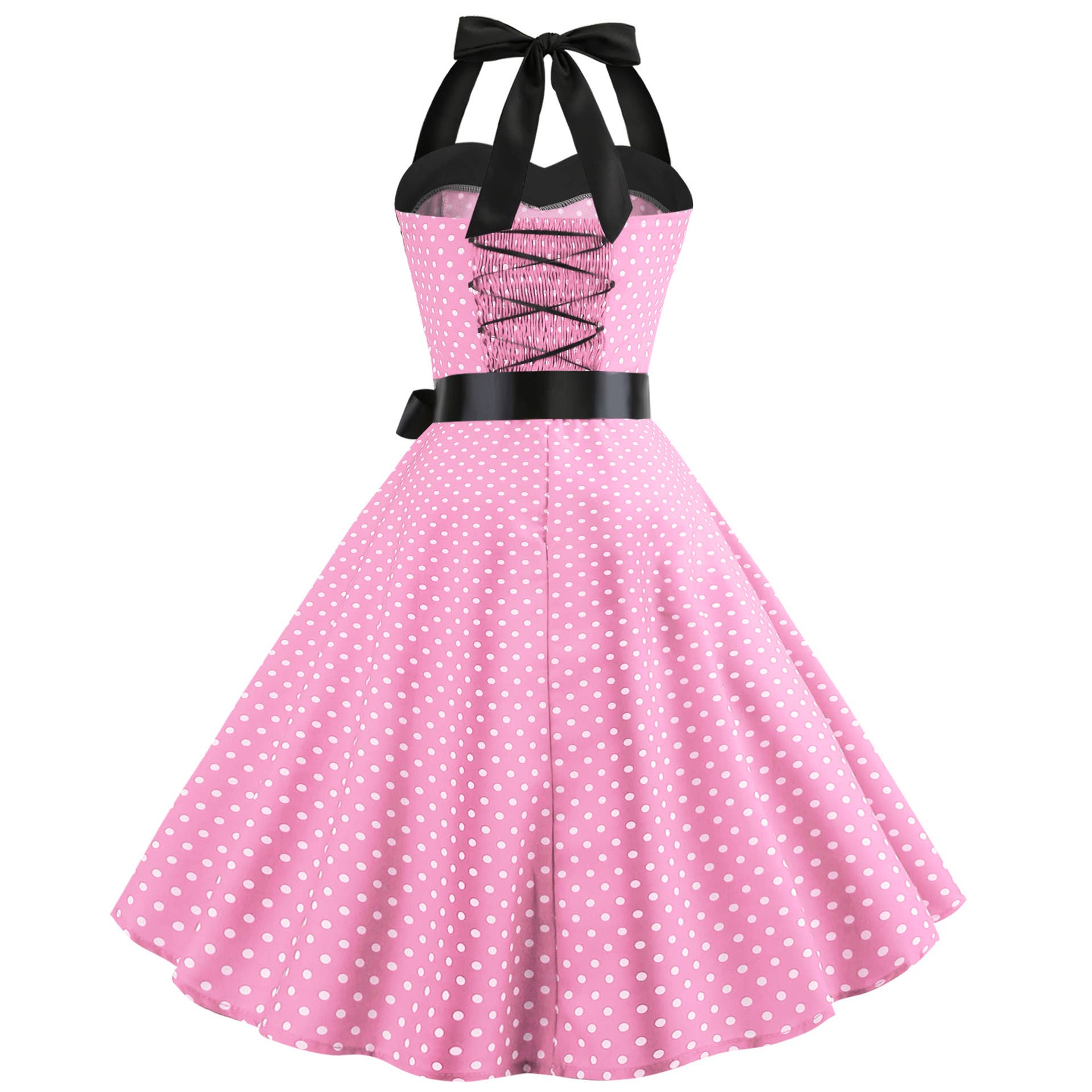 Rosa Clothing - Wholesale Dress - Women's - Vintage Polka Dot Halter Dress14
