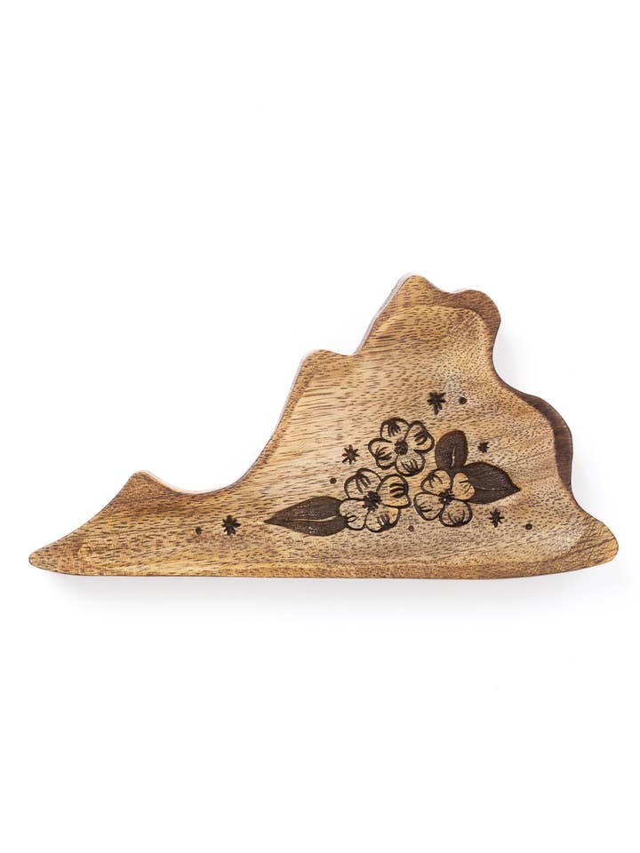 Plat à bibelots en cornouiller de l'État de Virginie - Bois de manguier pour la vente par Matr Boomie Fair Trade