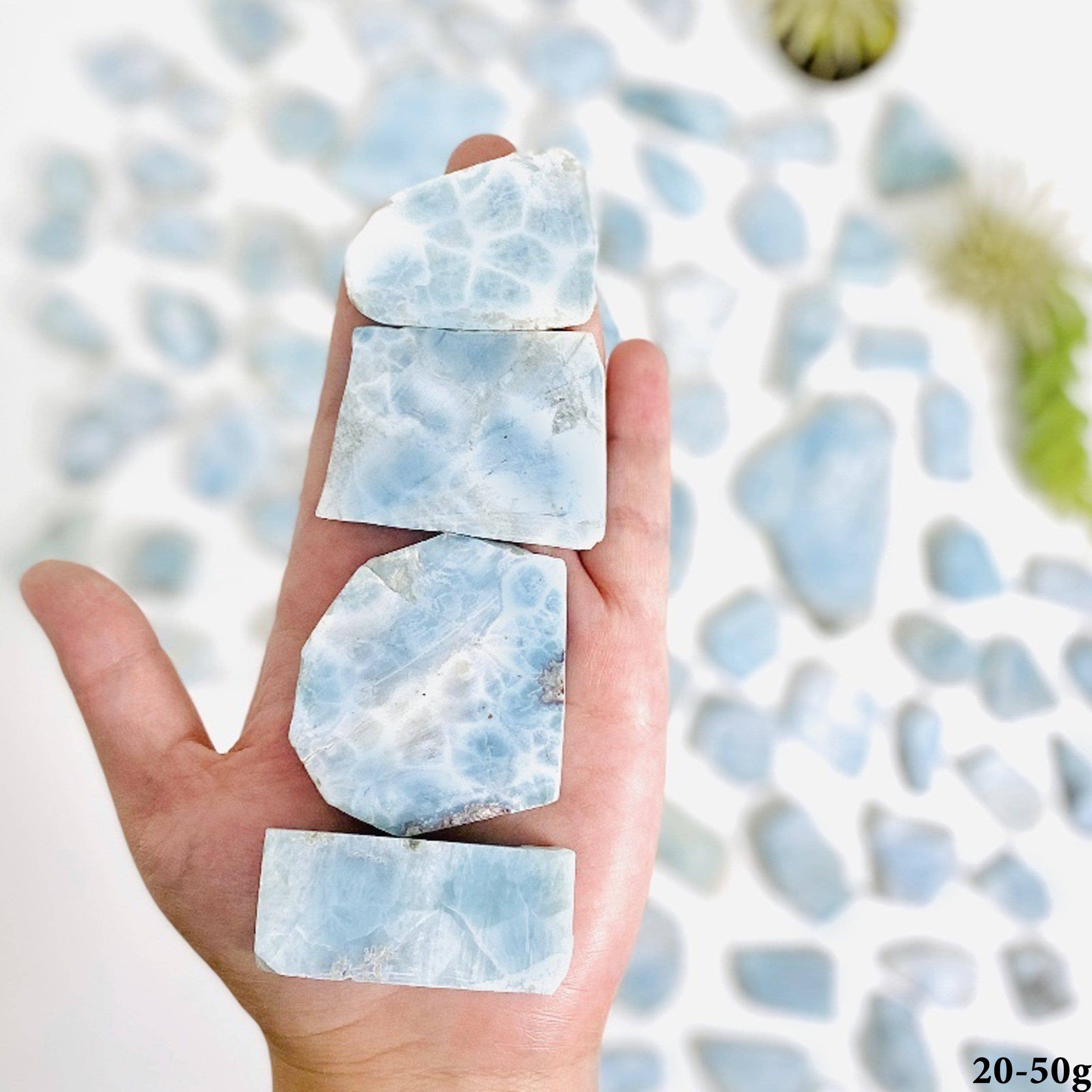 Rock Paradise - Wholesale Spiritual Stone/Crystal - Larimar Freeformed Crystal Cabochons - By Weight (RK24)5